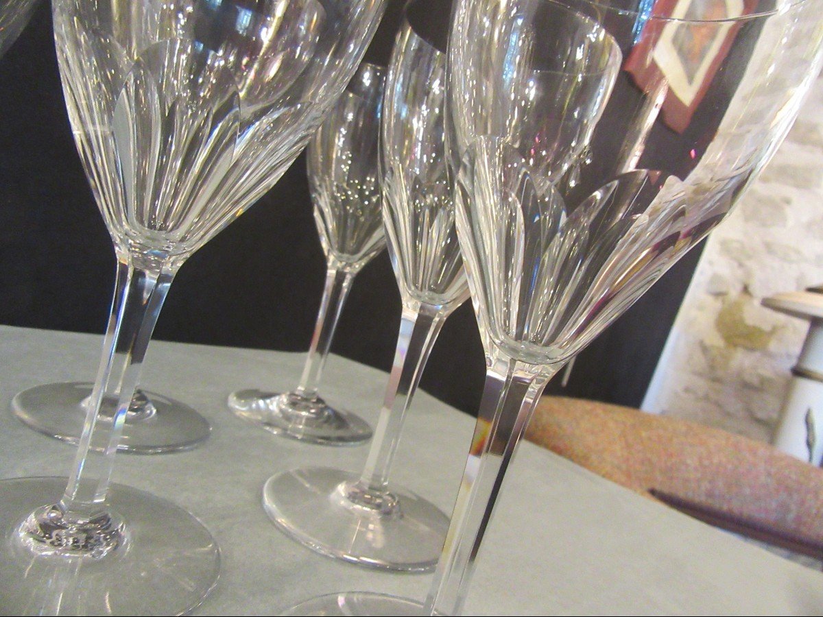 Baccarat Crystal 4 Water Glasses Genova Model-photo-4