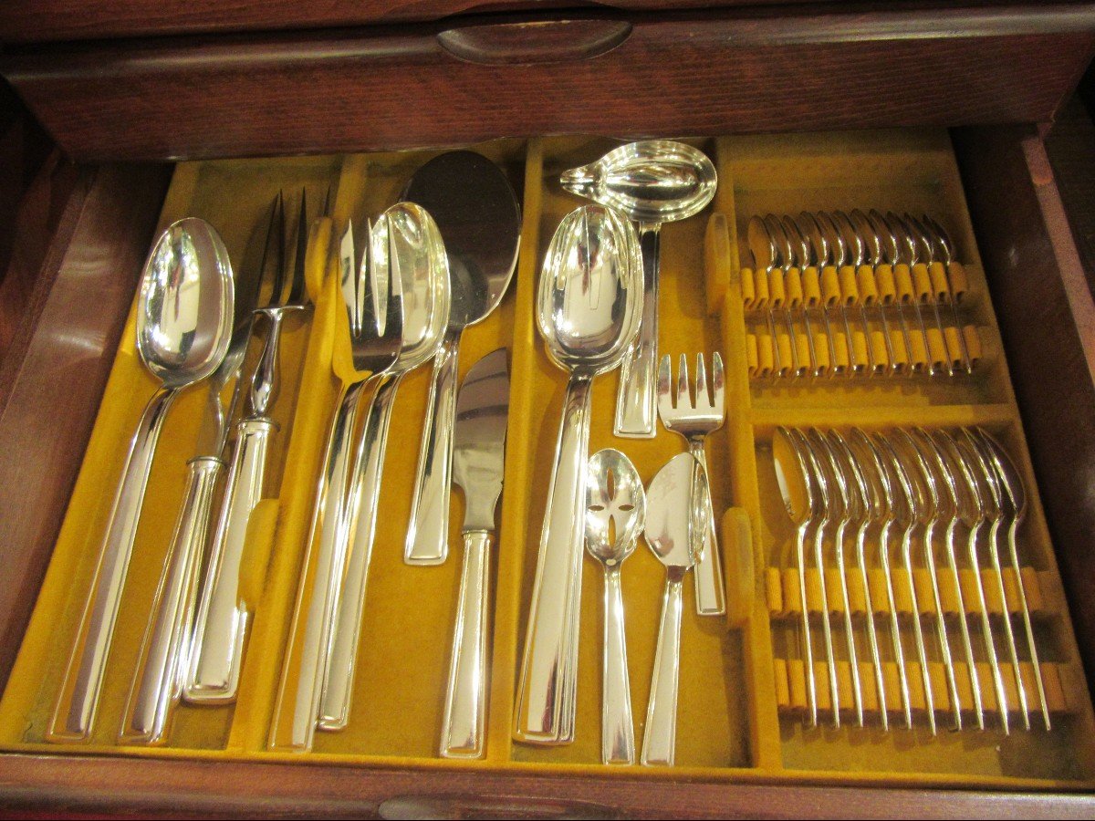 198-piece Cutlery Set By Orfèvre Ravinet-d'enfer-photo-4