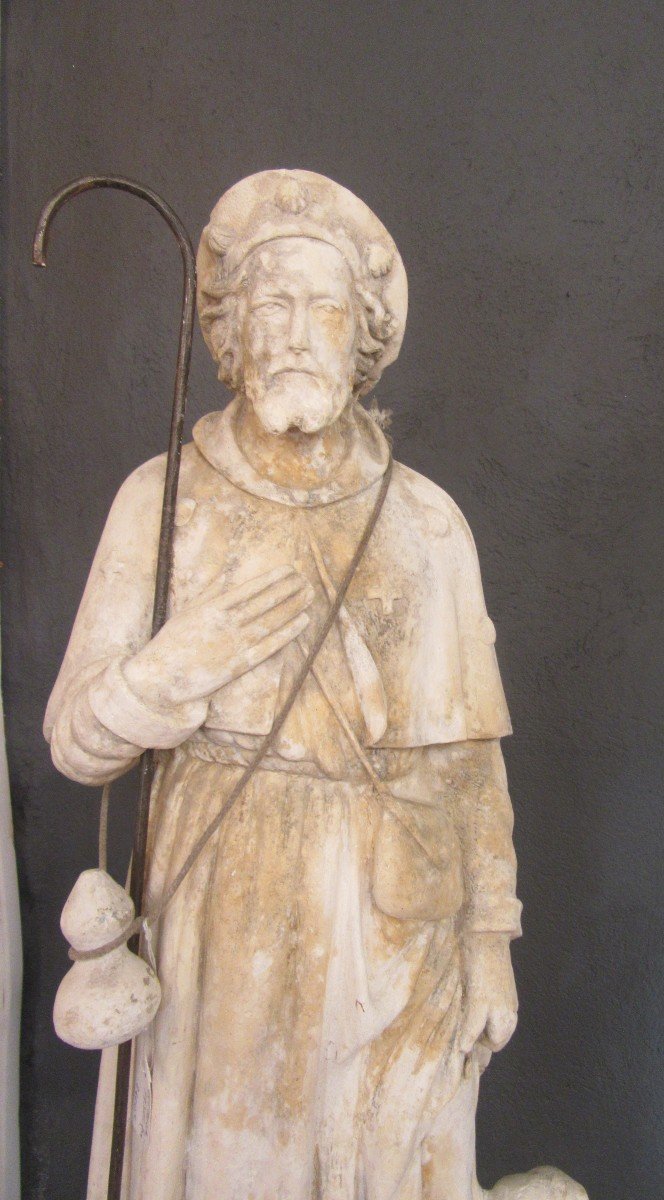 Statue Of Saint Roch Late 19th Century-photo-2