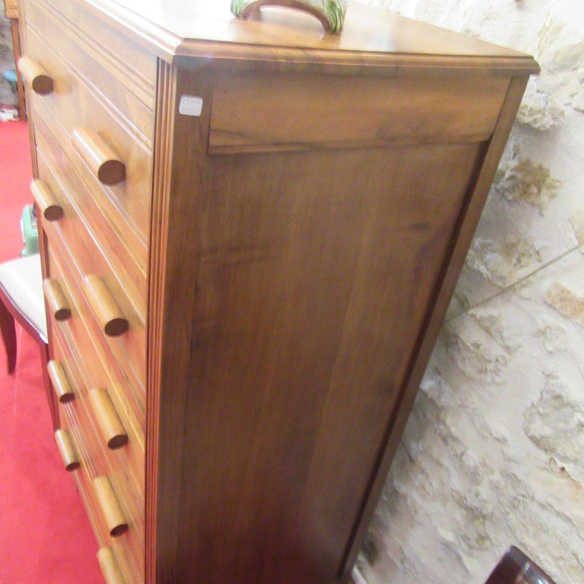 Art Deco Chest Of Drawers Or Chiffonnier In Blond Walnut-photo-5