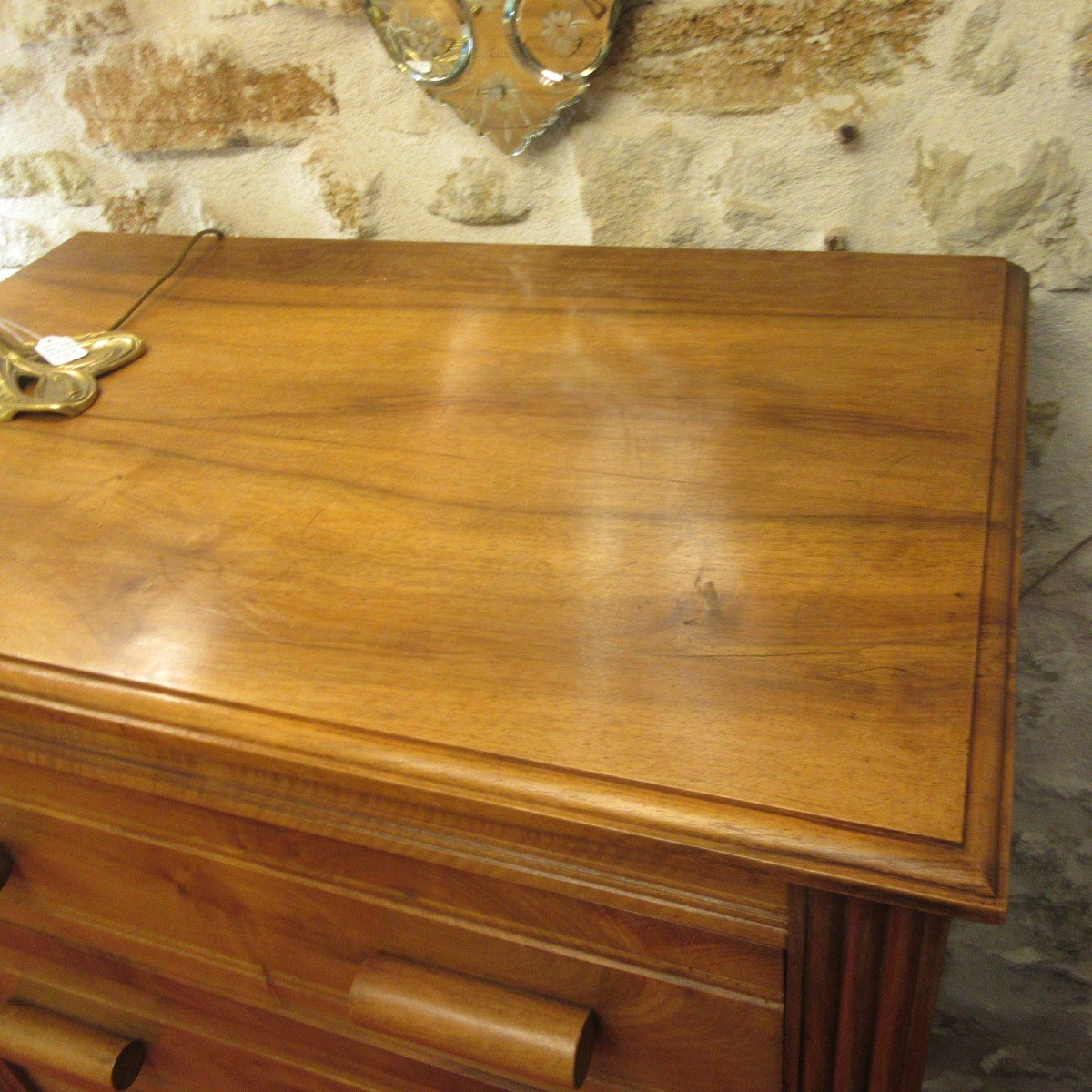 Art Deco Chest Of Drawers Or Chiffonnier In Blond Walnut-photo-6