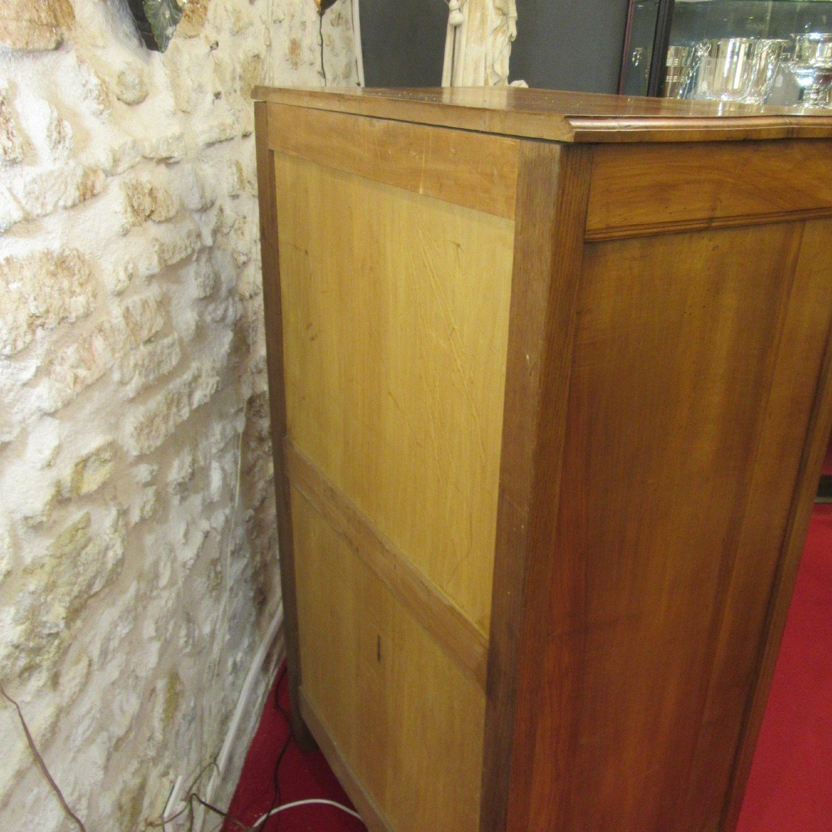 Art Deco Chest Of Drawers Or Chiffonnier In Blond Walnut-photo-7