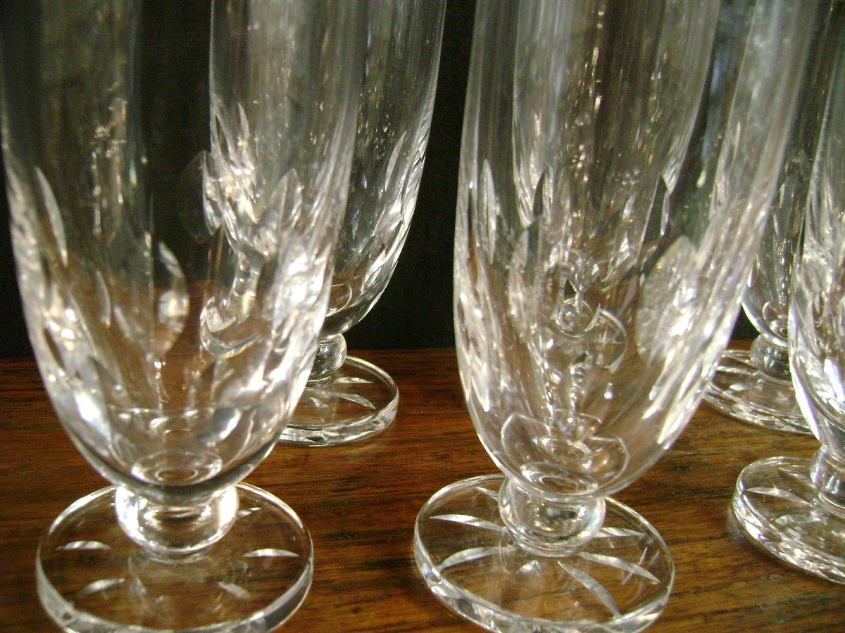 6 Lalique France Bocage Model Champagne Flutes-photo-4