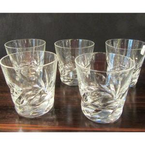 4  Saint Louis Crystal American Whiskey Glasses Jersey Model  