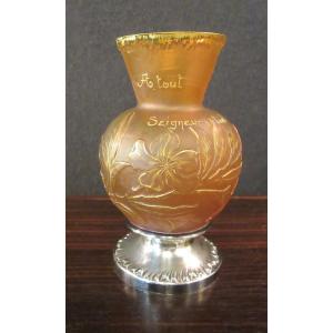 Daum Vase From The 1890s, So-called Speaking Decor