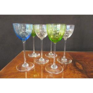 6 Baccarat Glasses Aquarelle Model Height 18.5cm