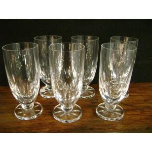 6 flutes à champagne Lalique France Modèle Bocage