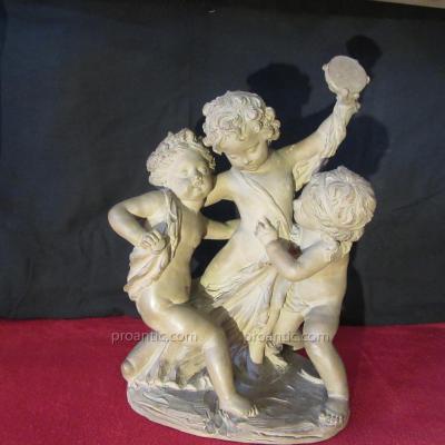 Ciancianaini Dit Cian Group In Terracotta, Allegory To The 3 Arts
