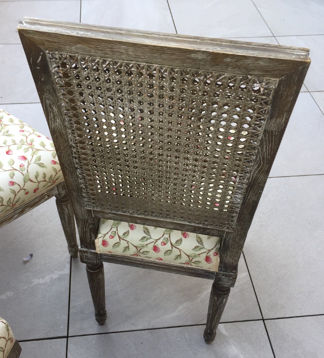  Set Of Three Louis XVI Style Chairs With Canned Backrest-photo-3