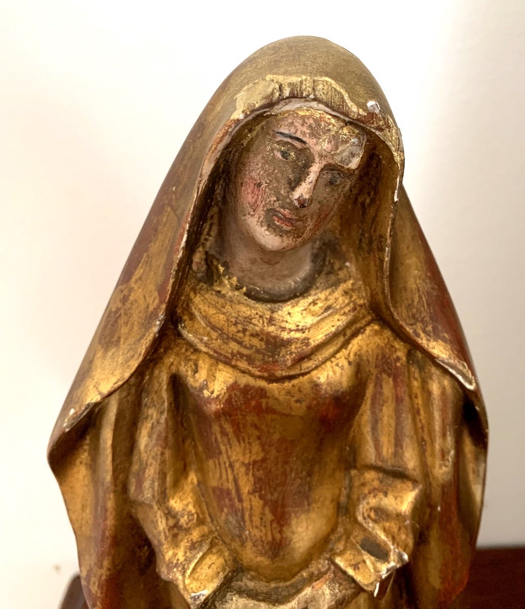 Vierge En Bois Doré .début XIXeme -photo-4