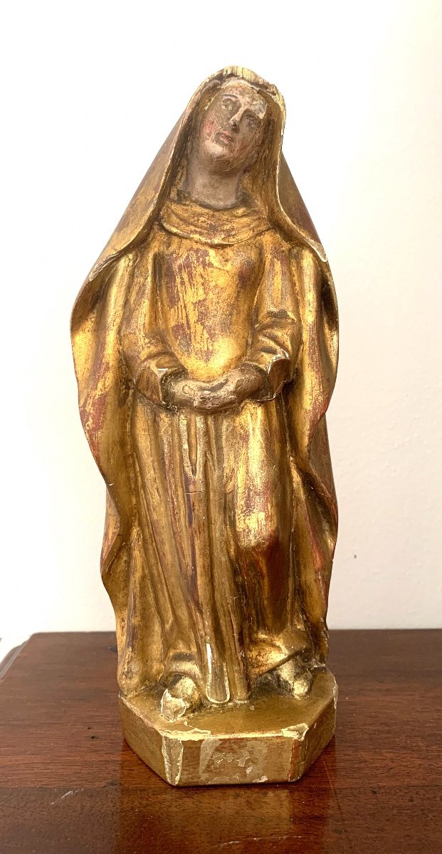 Vierge En Bois Doré .début XIXeme 