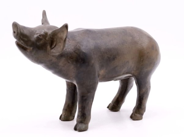 Pierre Chenet. Cochon En Bronze.cachet à La Couronne -photo-2