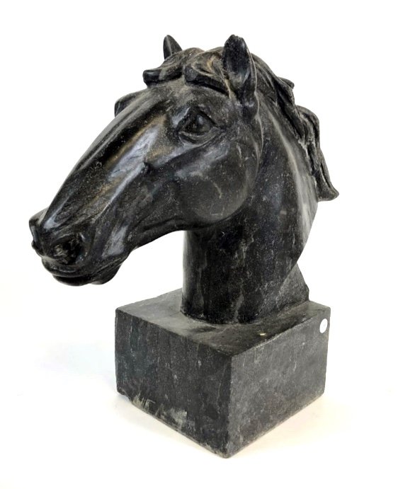 Superb Carved Granite Horse Head. 1940s