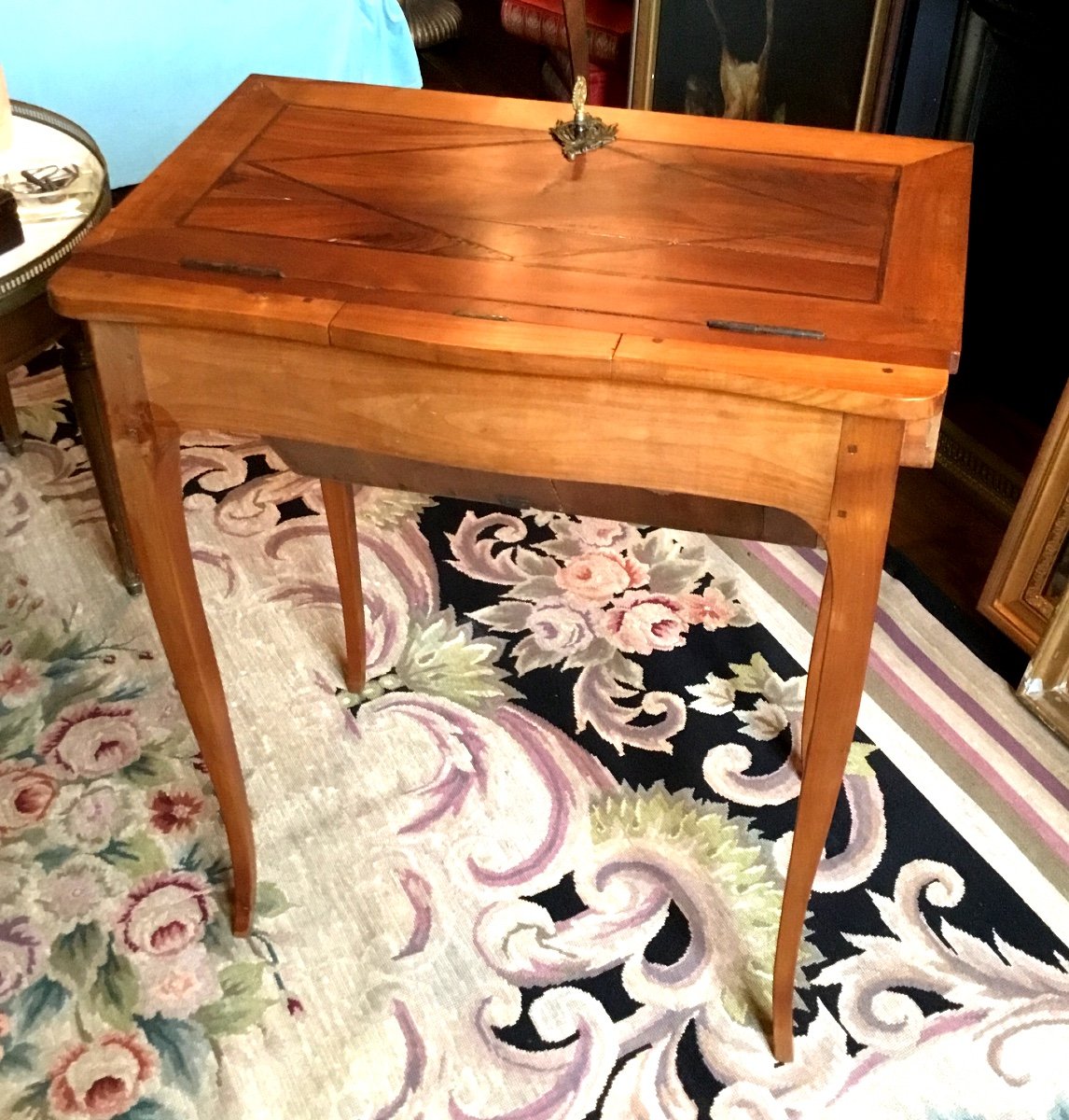 Louis XV Style Capuchin Desk In Cherry Wood-photo-3