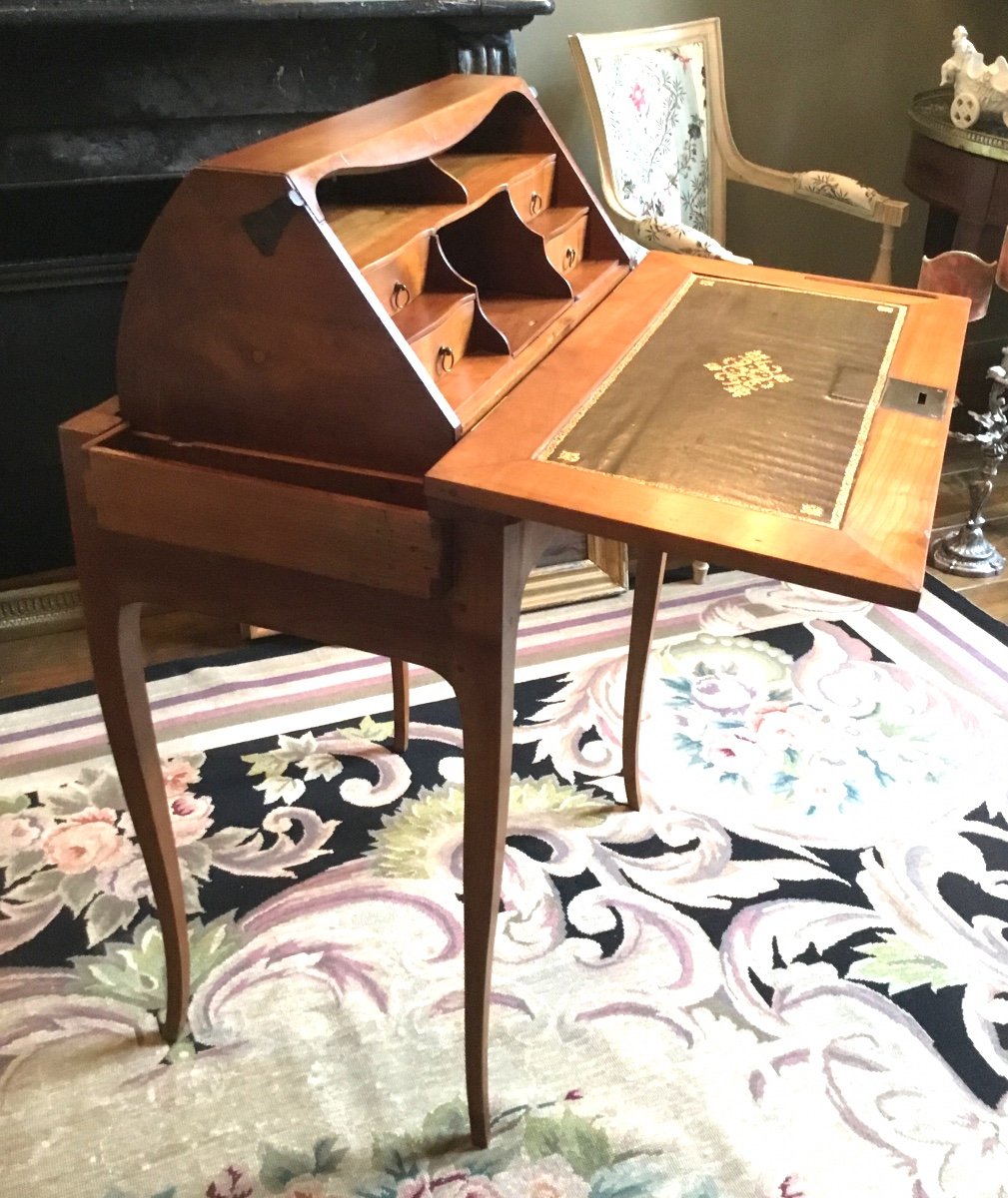 Louis XV Style Capuchin Desk In Cherry Wood-photo-4