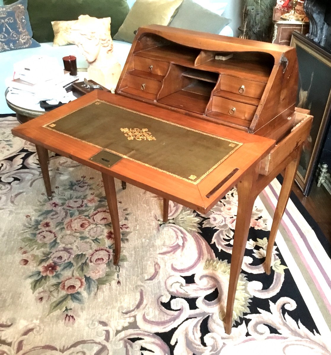 Louis XV Style Capuchin Desk In Cherry Wood