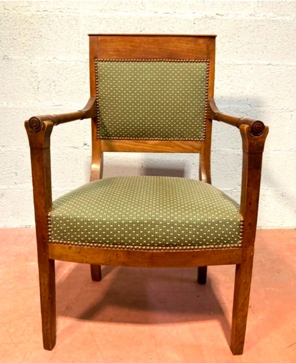 Pair Of Armchairs With Cornice Backs, Early 19th Century -photo-2