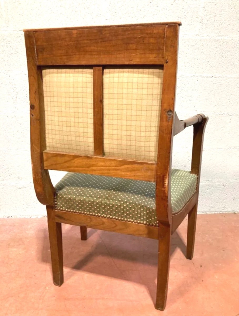 Pair Of Armchairs With Cornice Backs, Early 19th Century -photo-4