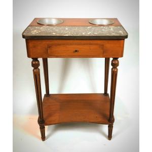 Refreshment Table In Natural Wood With 2 Bins Reported.marble Tray