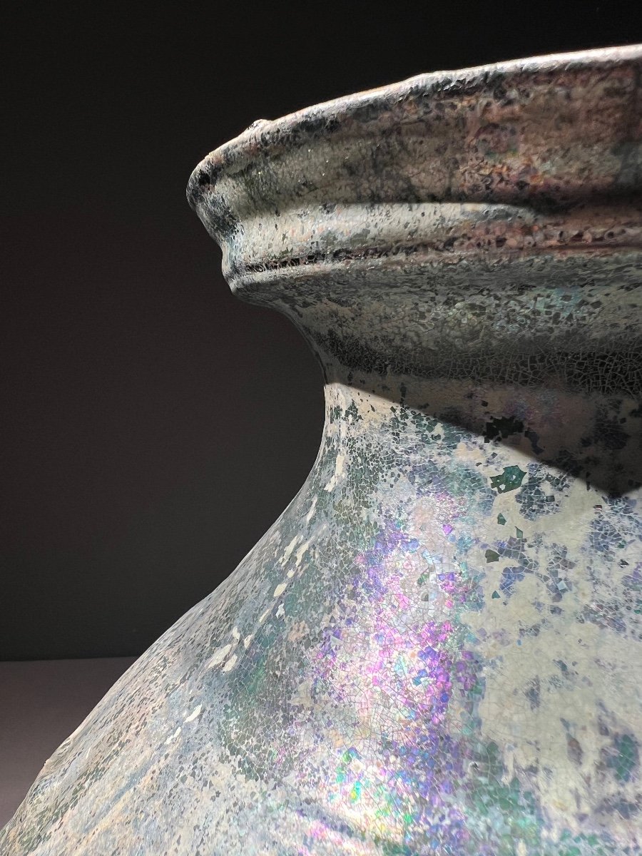 Vase Balustre En Céramique, Irisé, Hu, Dynastie Han, Han Dynasty, Chine, 206 Bc – 220 Ad-photo-1