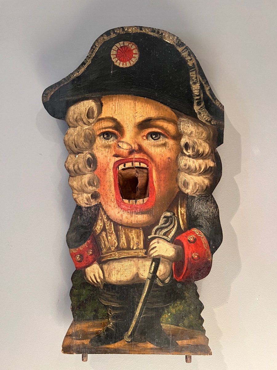 “game” Dummy Board In Painted Wood Of A Caricatural Soldier 18th Century, England