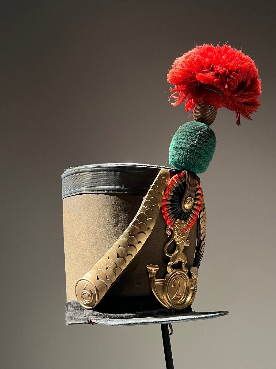 Shako D’officier Du 2e Regiment Des Chasseurs à Pied, Belgique, Après 1831.-photo-2