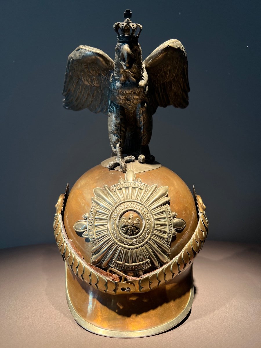 Casque De Cuirassier De La Garde Prussienne De Troupe, Modèle 1894, Daté Et Marqué Gkr, 1915.-photo-3