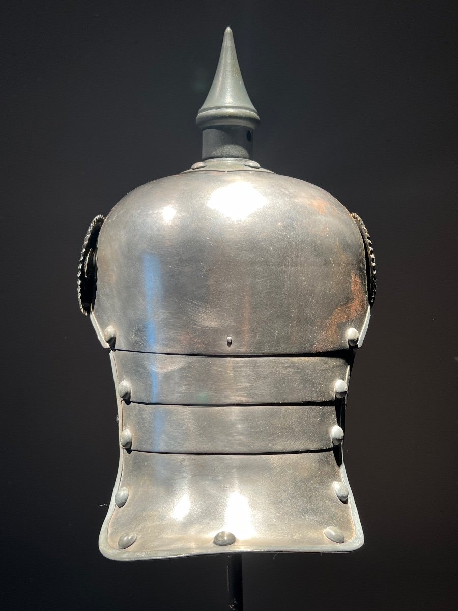 Prussian Cuirassiers Feldgrau Troop's Spiked Helmet, Marked Lachman, Berlin 16.-photo-4