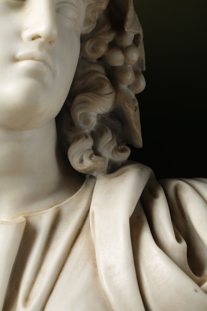 Carrara Marble Bust Of Melpomene, Italy, Circa 1800.-photo-1