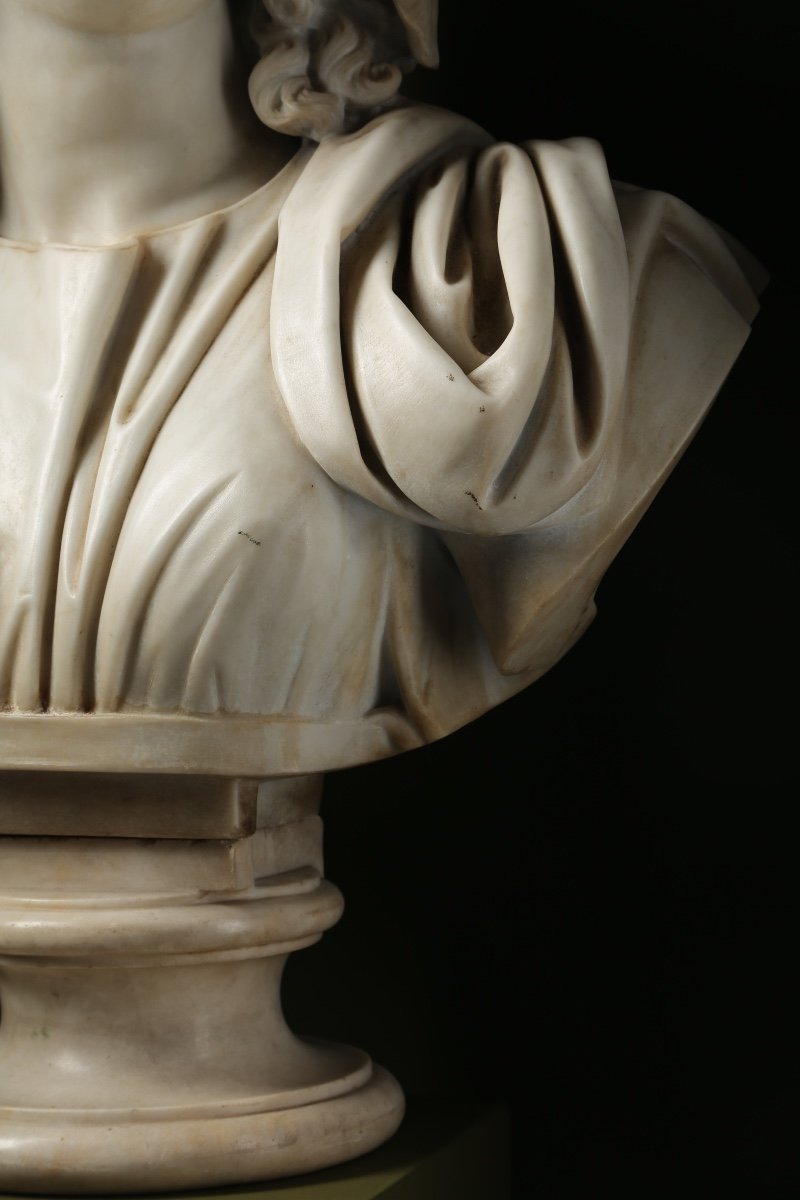 Carrara Marble Bust Of Melpomene, Italy, Circa 1800.-photo-2