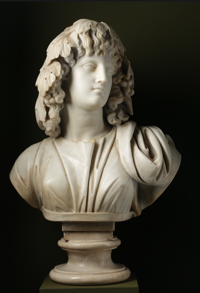 Carrara Marble Bust Of Melpomene, Italy, Circa 1800.-photo-3