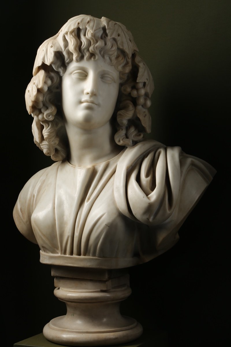 Carrara Marble Bust Of Melpomene, Italy, Circa 1800.