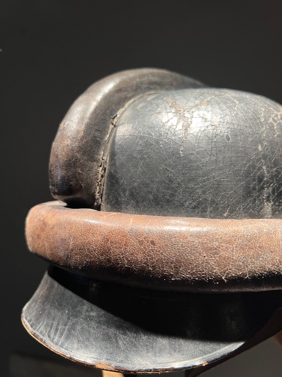 German Great War Leather Aviator Helmet, 2nd Reich, 1918.-photo-3