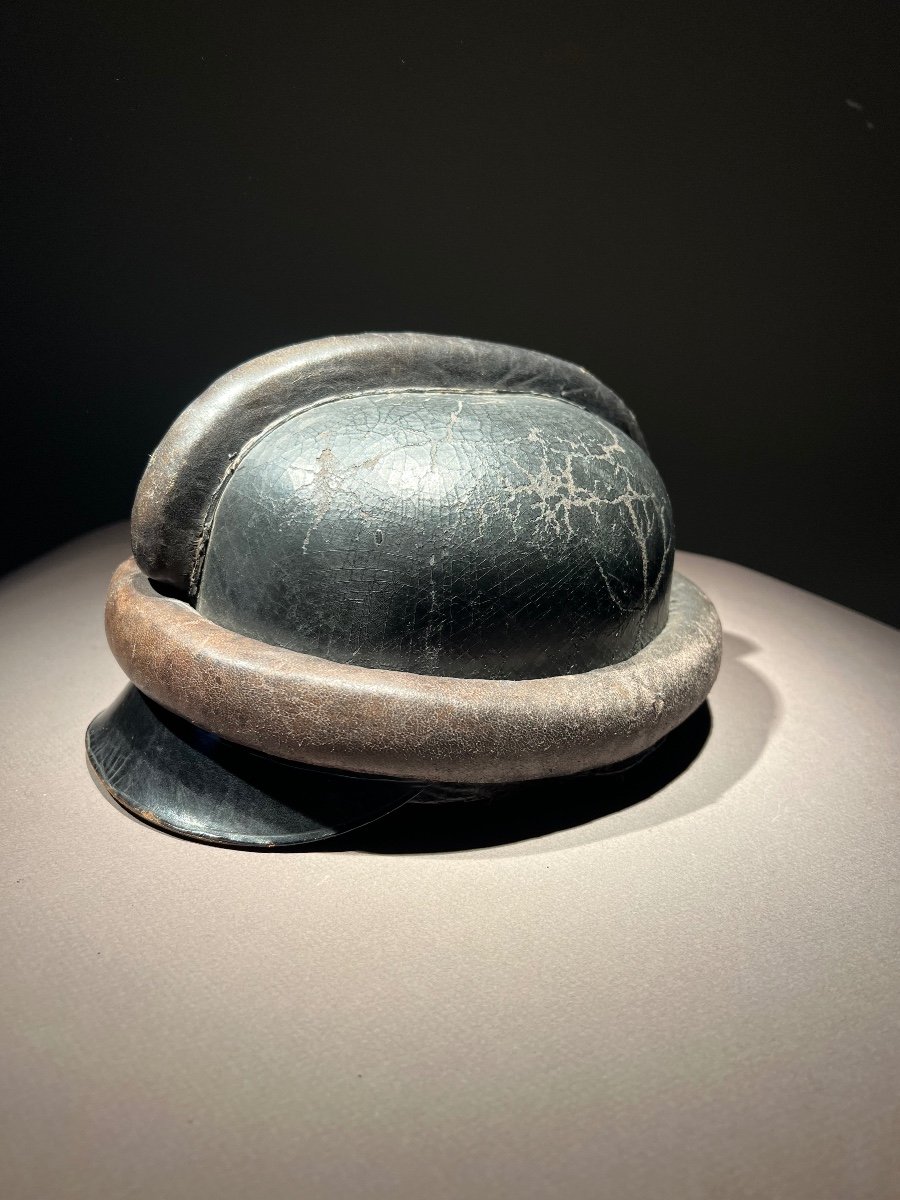 German Great War Leather Aviator Helmet, 2nd Reich, 1918.