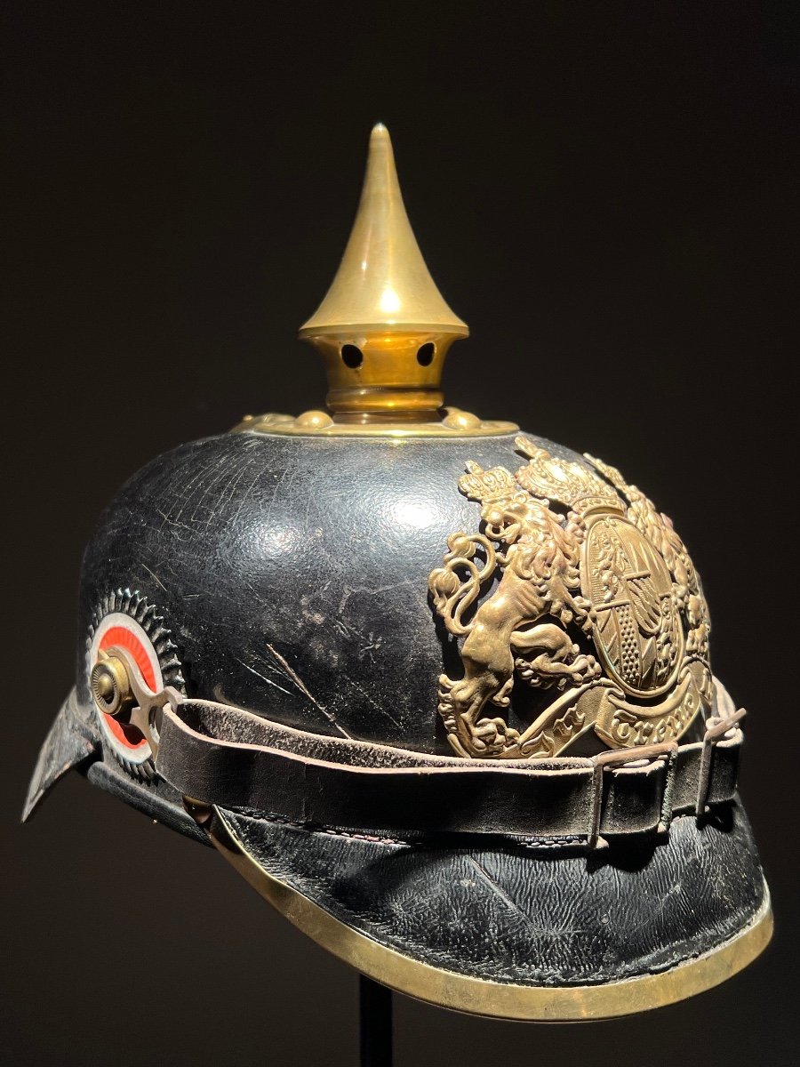 Troop-spiked Helmet Of The Königlich Bayerisches 23. Ir König Ferdinand Der Bulgaren »-photo-2