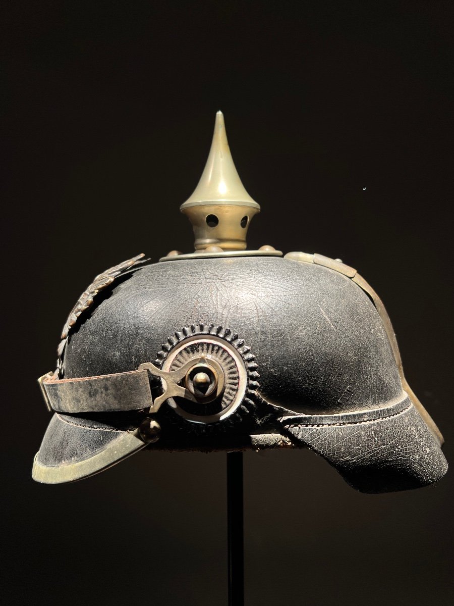 Casque à Pointe De Troupe Du 21e Bataillon Des Pioniers De Nassau, Prusse, 1904.-photo-4