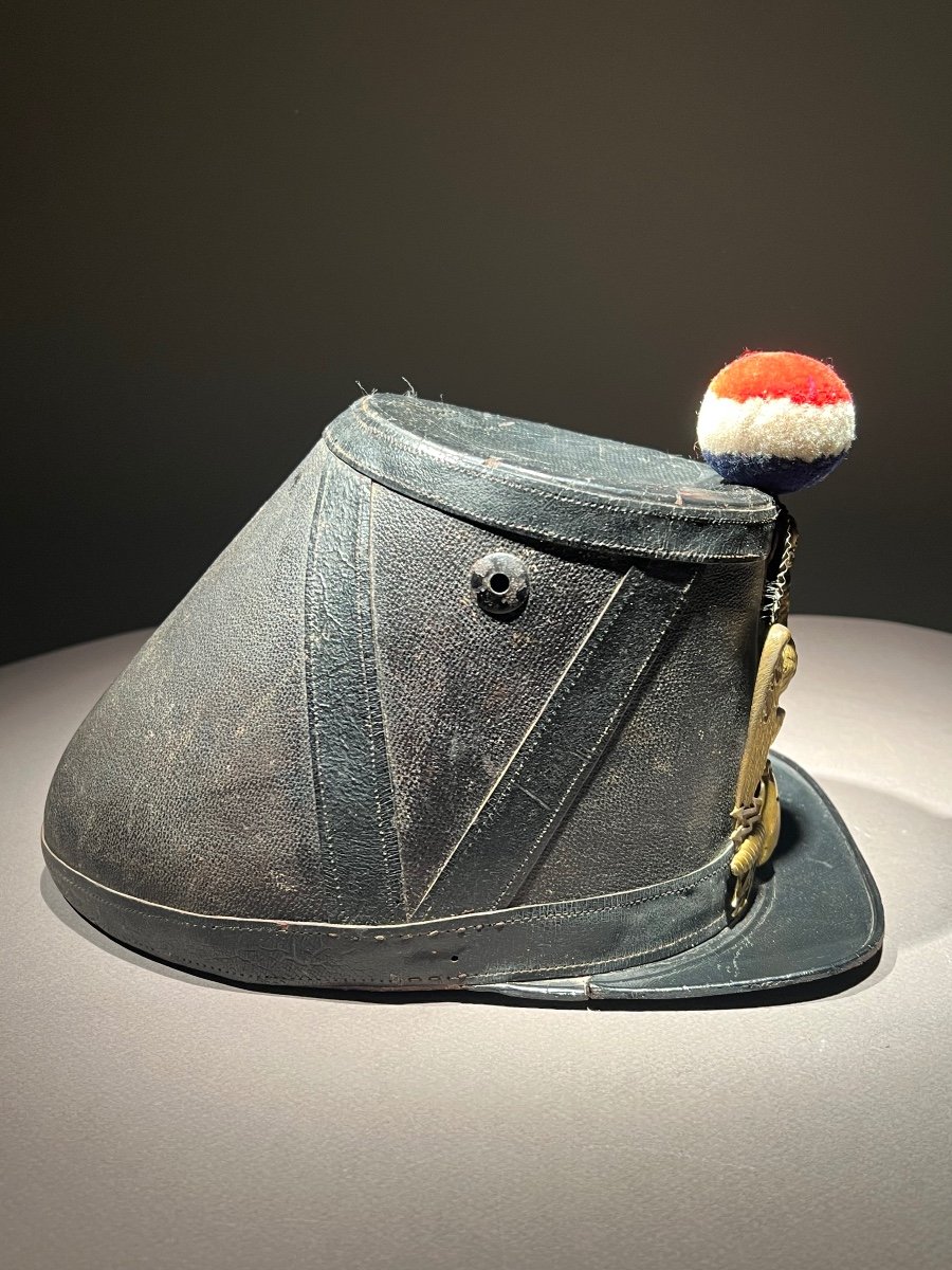 Shako D’officier Du 74e Régiment D’infanterie De Ligne, Mod. 1860, France, Second Empire.-photo-3