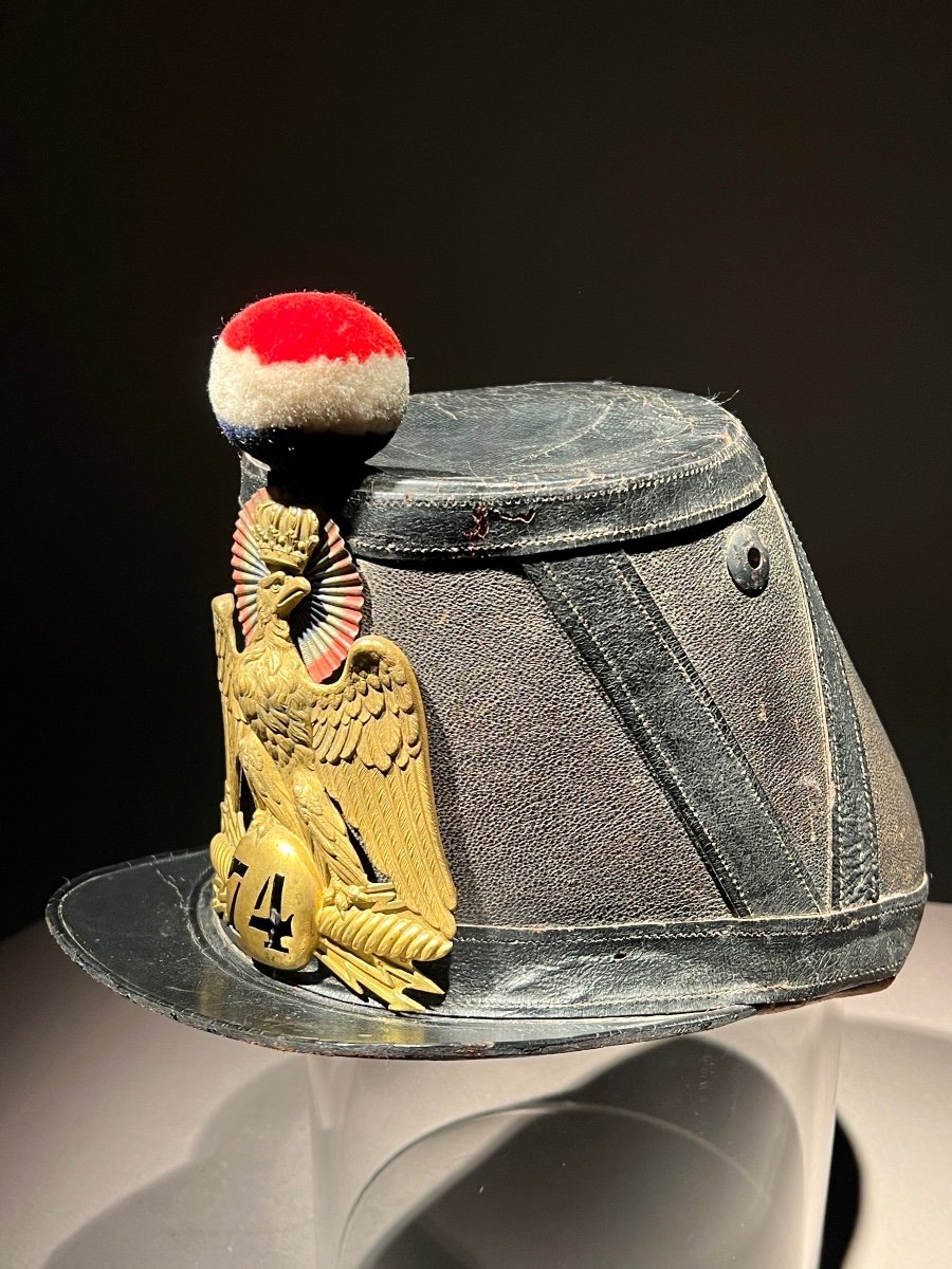 Shako D’officier Du 74e Régiment D’infanterie De Ligne, Mod. 1860, France, Second Empire.-photo-3