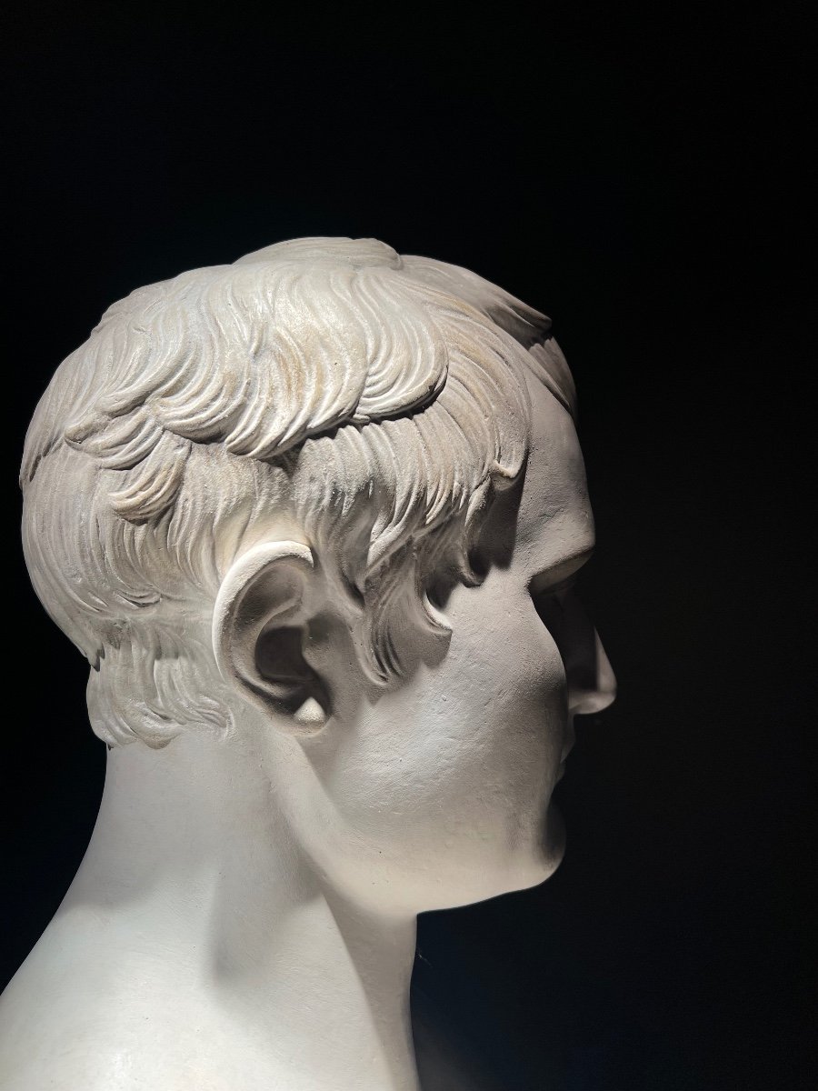 Idealized Bust Of Napoleon After Chaudet, Plaster Proof, France, 1st Half Of The 19th Century.-photo-2