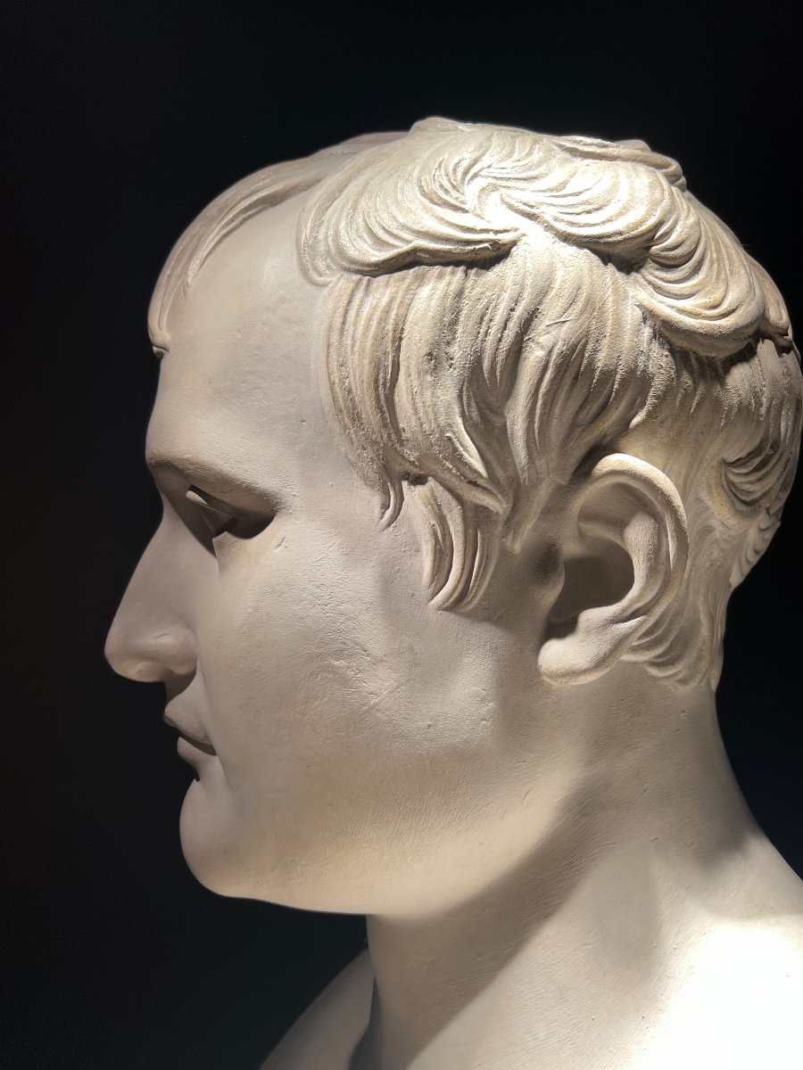 Idealized Bust Of Napoleon After Chaudet, Plaster Proof, France, 1st Half Of The 19th Century.-photo-3