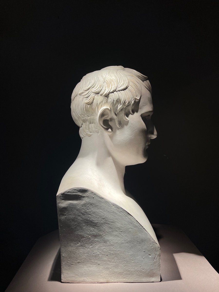 Idealized Bust Of Napoleon After Chaudet, Plaster Proof, France, 1st Half Of The 19th Century.-photo-1