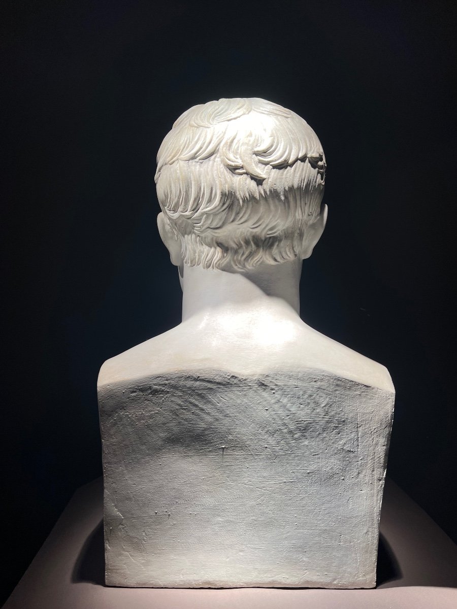 Idealized Bust Of Napoleon After Chaudet, Plaster Proof, France, 1st Half Of The 19th Century.-photo-3