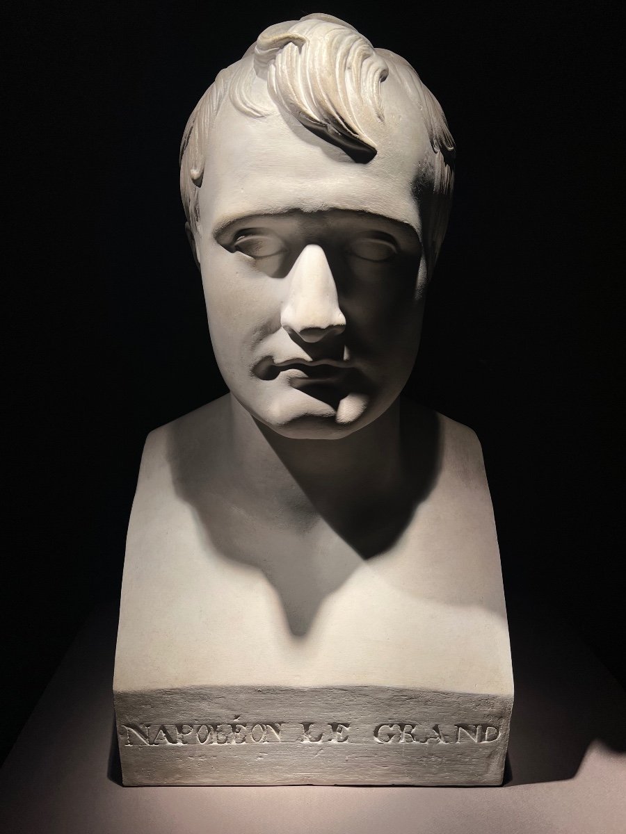 Idealized Bust Of Napoleon After Chaudet, Plaster Proof, France, 1st Half Of The 19th Century.