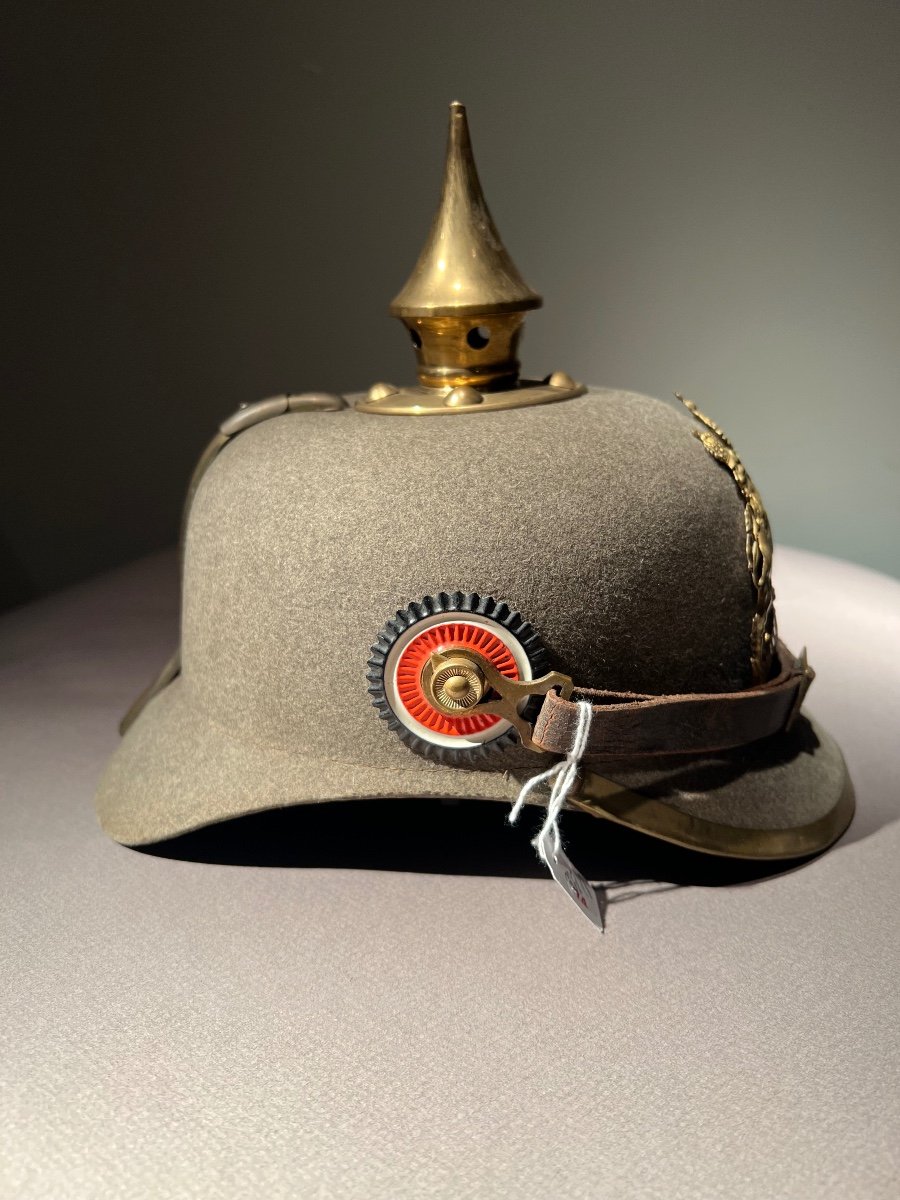 Bavarian Troop Infantry Pickelhaube In Felt, Mod. 1895, Ersatz From 1914-1915.-photo-2