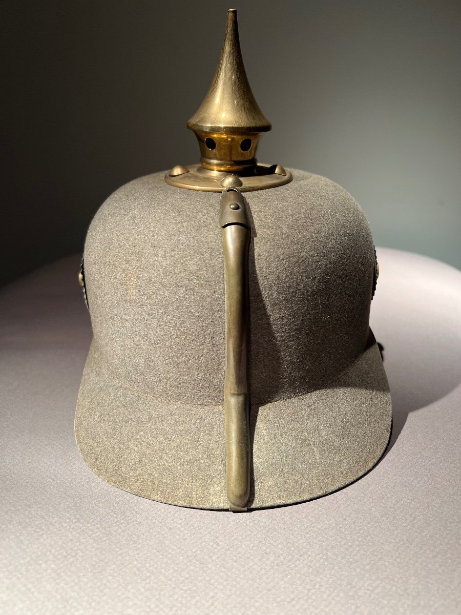 Bavarian Troop Infantry Pickelhaube In Felt, Mod. 1895, Ersatz From 1914-1915.-photo-3