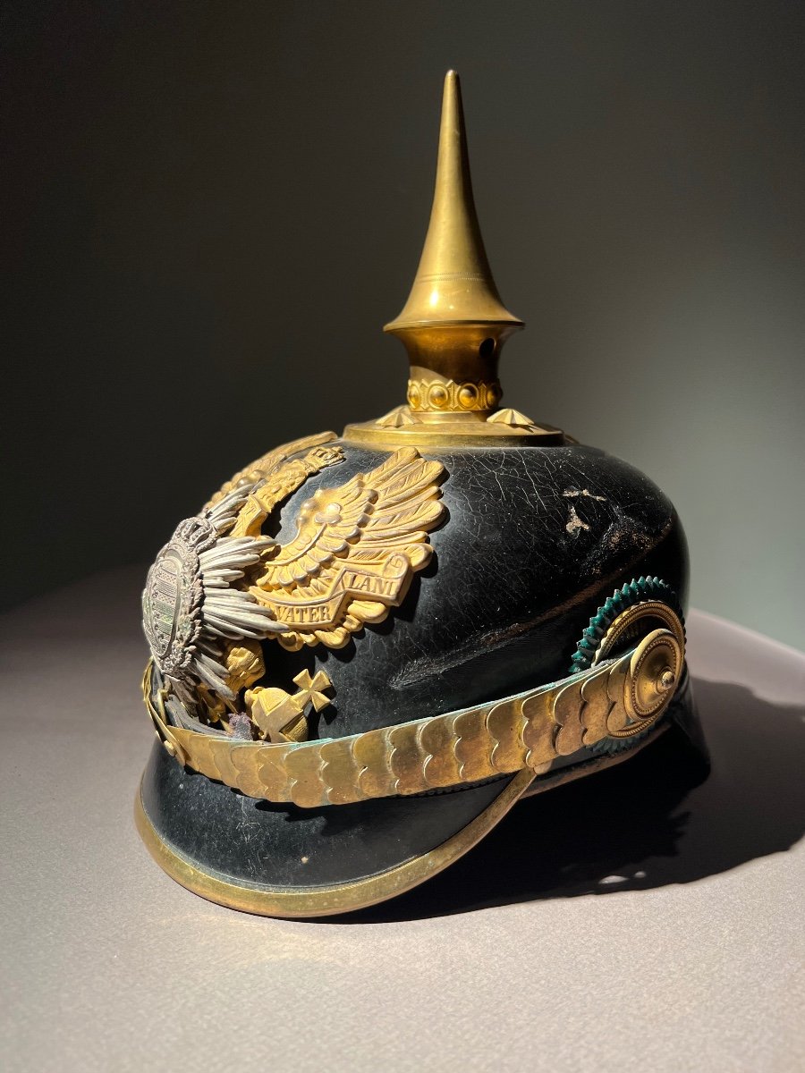 Casque à Pointe D’officier D’infanterie Du Sachsen-weimar, Mod 1895, Reg. No 94.-photo-6