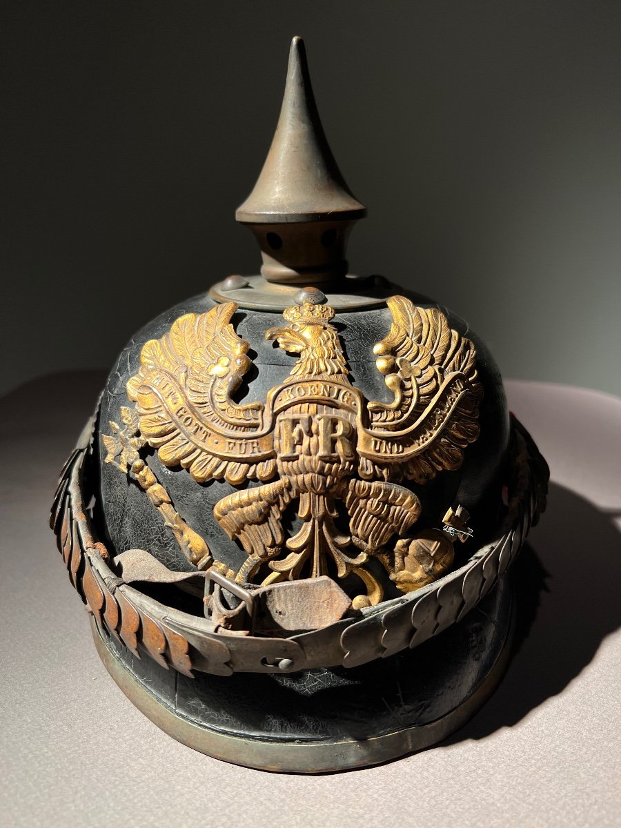 Casque à Pointe (pickelhaube) De Troupe Du 15e Bataillon De Train,, Strassbourg, 1914.-photo-2