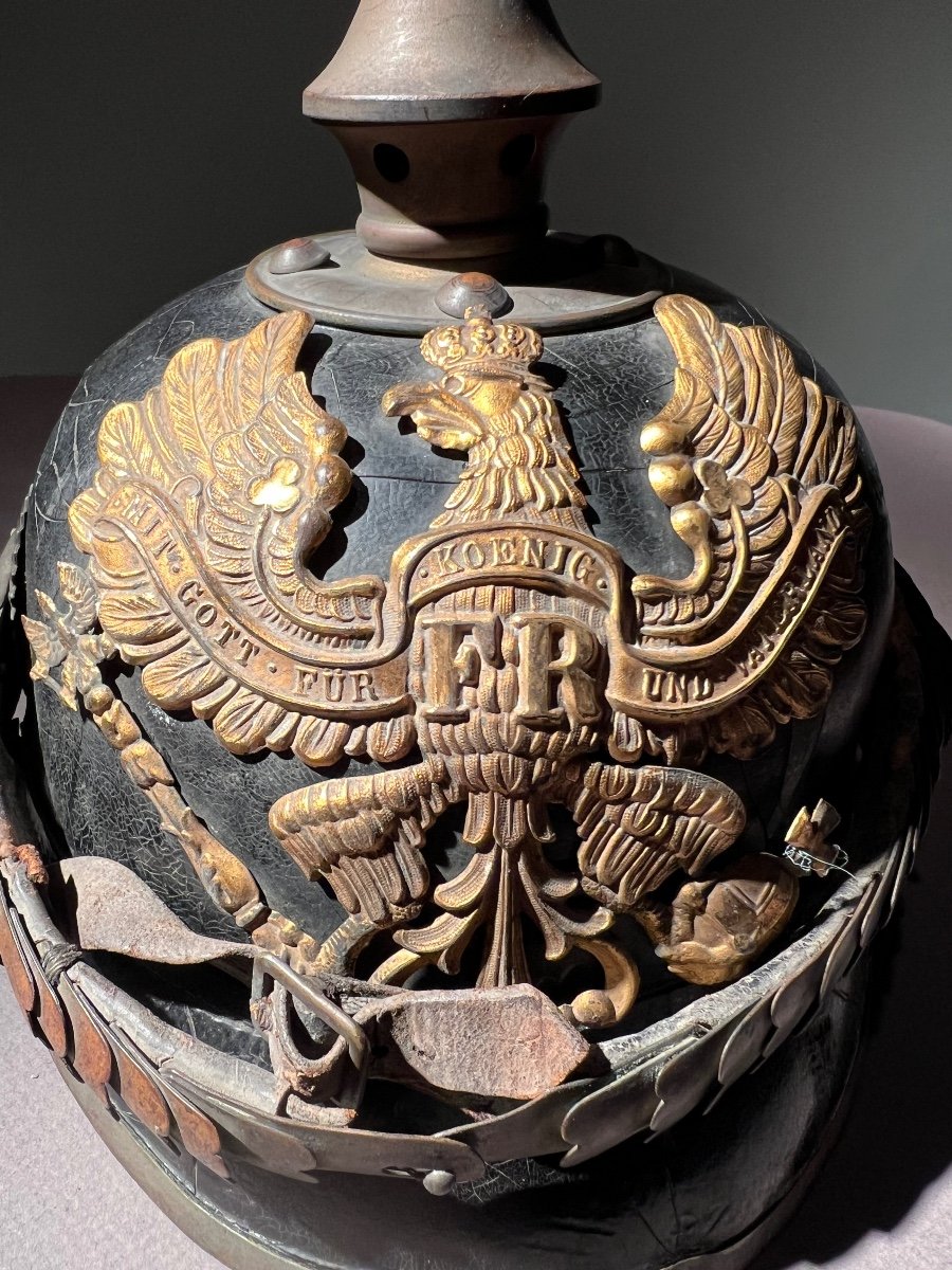 Casque à Pointe (pickelhaube) De Troupe Du 15e Bataillon De Train,, Strassbourg, 1914.-photo-3