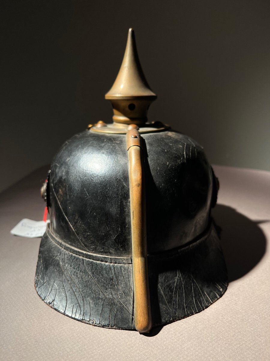 Casque à Pointe (pickelhaube) De Troupe Du 15e Bataillon De Train,, Strassbourg, 1914.-photo-1