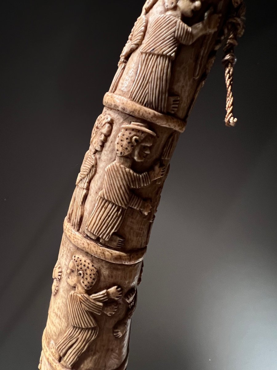 Elephant Tusk From Loango, West Africa, Depicting Human Scenes, Ca. 1880.-photo-3